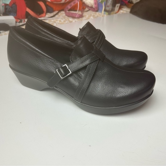 Abeo Black Leather Buckle Mules - Picture 3 of 16